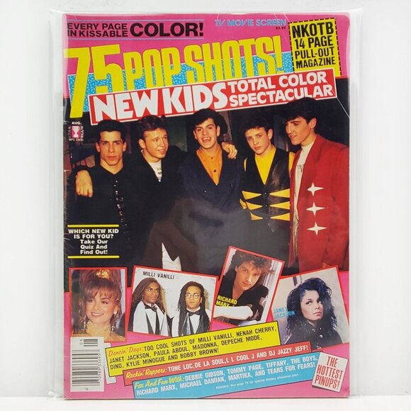 Pop Shots New Kids on Block Magazine Fresh Prince Paula Abdul Aug. 1990 Unread - Picture 1 of 10
